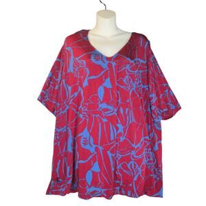 Selection by Ulla Popken Womens Size 20/22 Blouse Pullover Slinky Flowy Stretch